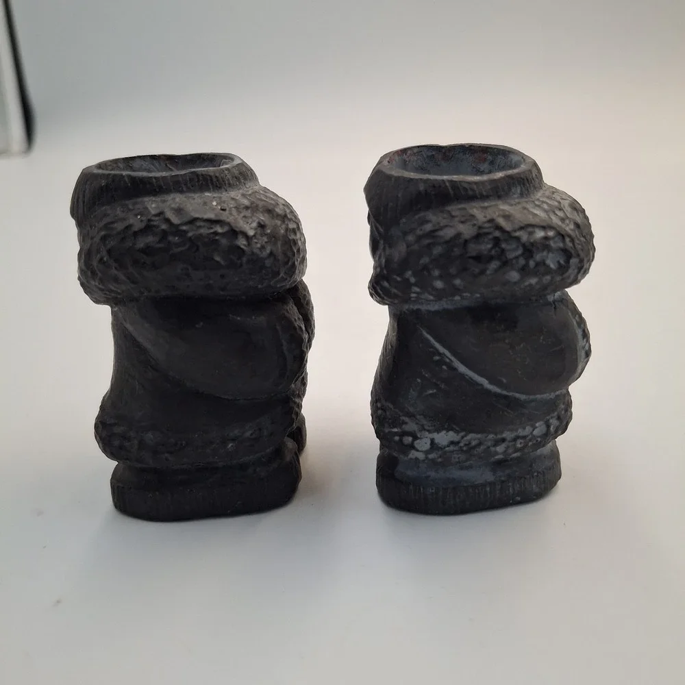 Vintage Authentic Handicraft Eskimo Inuit Figurine Candle Holder Pair 3.25
